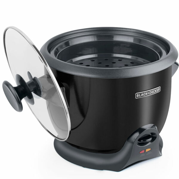 OLLA ARROCERA BLACKDECKER 10 TZS CRUDAS 20 TZS COCIDAS MULTIUSOS NEGRA