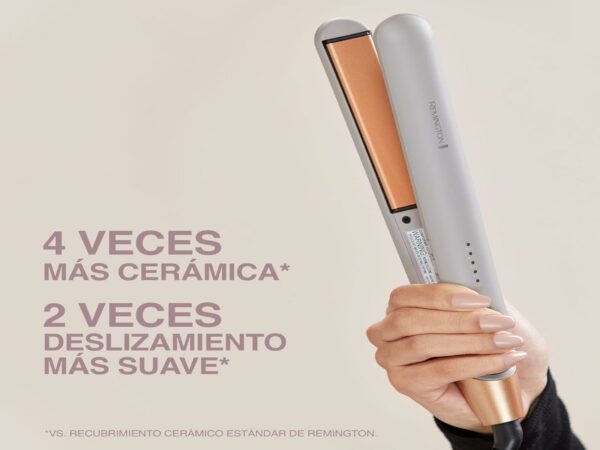 PLANCHA DE CABELLO REMINGTON PLACAS DE CERAMICA 5 AJUSTES 230 GRD COLAGENO Y BIOTINA