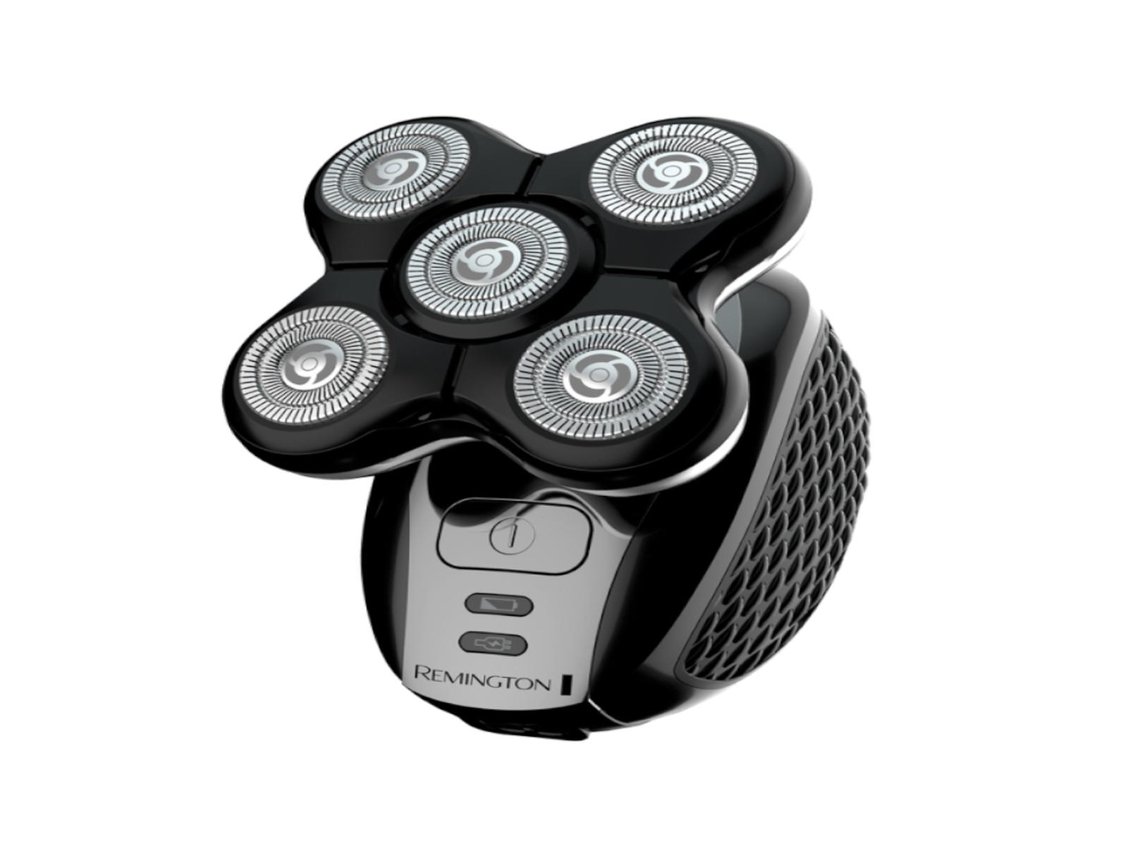 AFEITADORA RECARGABLE REMINGTON BALDER PRO 5 CABEZAS ROTATIVA INALAMBRICA 50MIN PARA CABEZA NEGRA