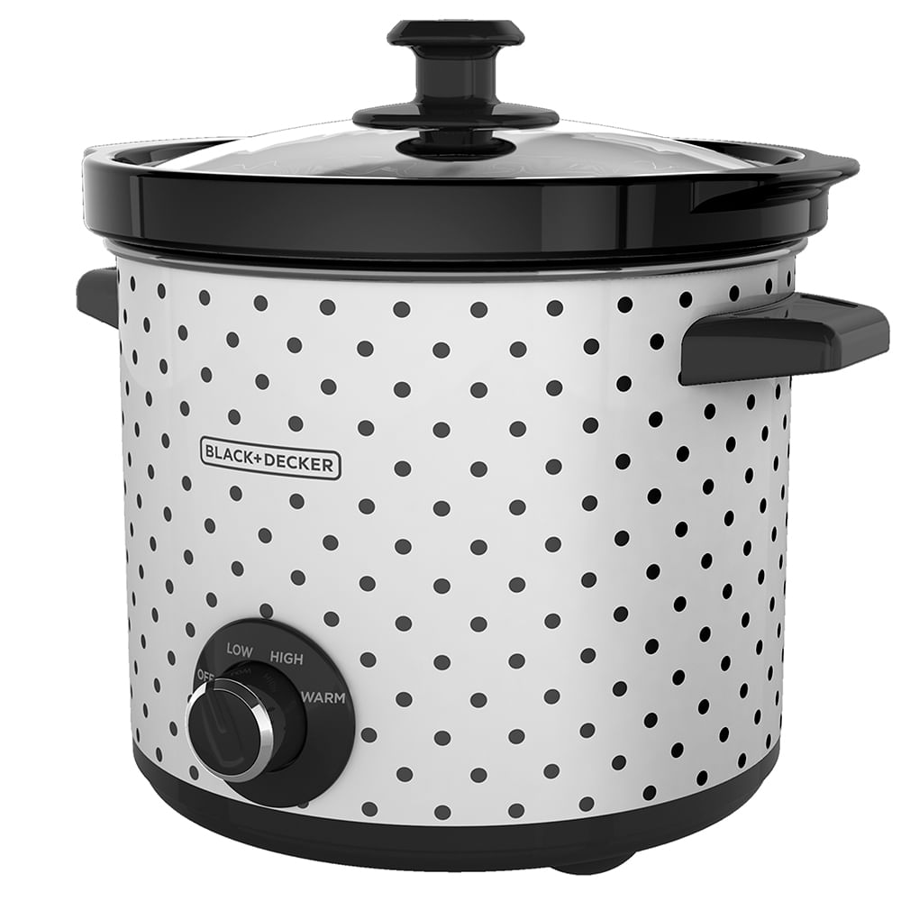 SC1004D_1.jpg OLLA DE COCCION LENTA BLACK DECKER CAPACIDAD 4LTS 3 AJUSTES 200W PERRILLA TAPA VIDRIO BLANCO