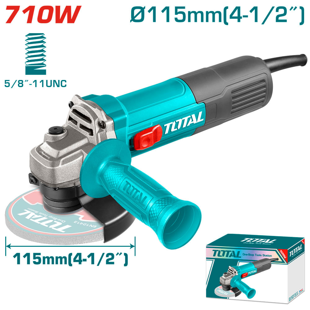 UTG10711576.jpg Amoladora angular Ind. 4 1/2" 710W 12000rpm/11UNC Super TOTAL Amoladora Angular