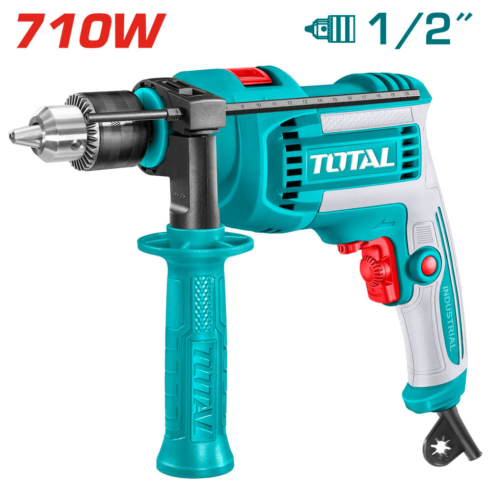 UTG1071366.jpg Taladro Percutor 1/2" SUPER TOTAL 710W veloc/variable y ajustable reversible 110-120V~60Hz Taladro Percutor