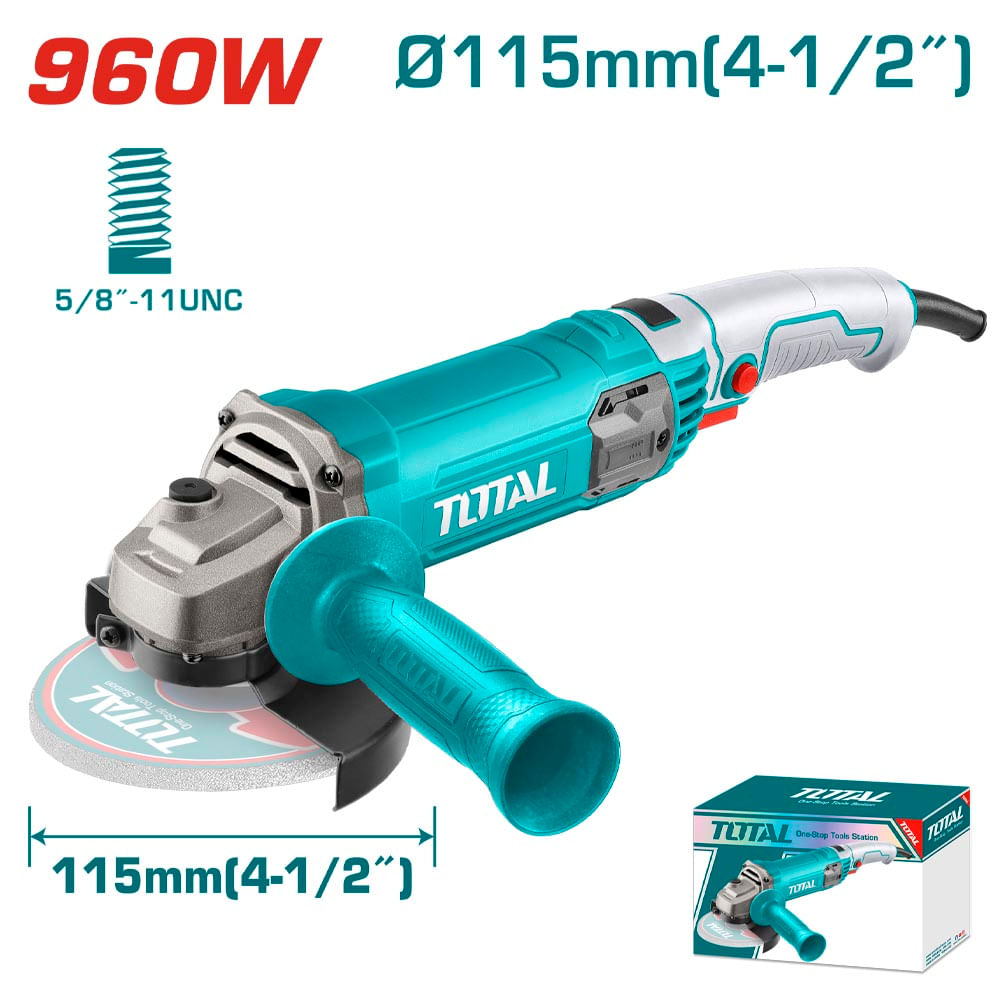 UTG10911576.jpg Amoladora Angular Ind. 4 1/2" 960W 1200rpm/11UNC Super TOTAL Amoladora Angular 1