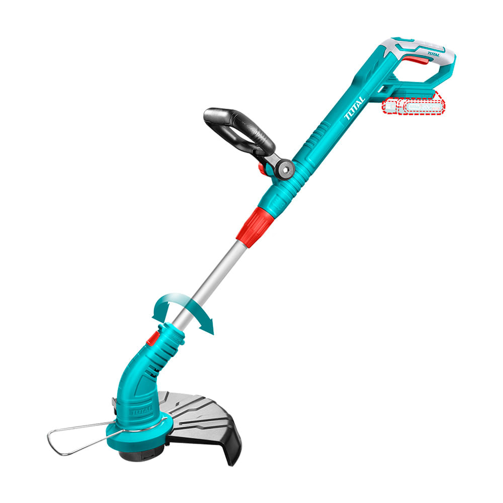 UTGTLI20301.jpg Guadaña inal. 20V 300mm 8200rpm; Super Total; Incl. 1 bta 2.0Ah+1 carg. +1 guante +1 gafas; Uso agricola Guadaña