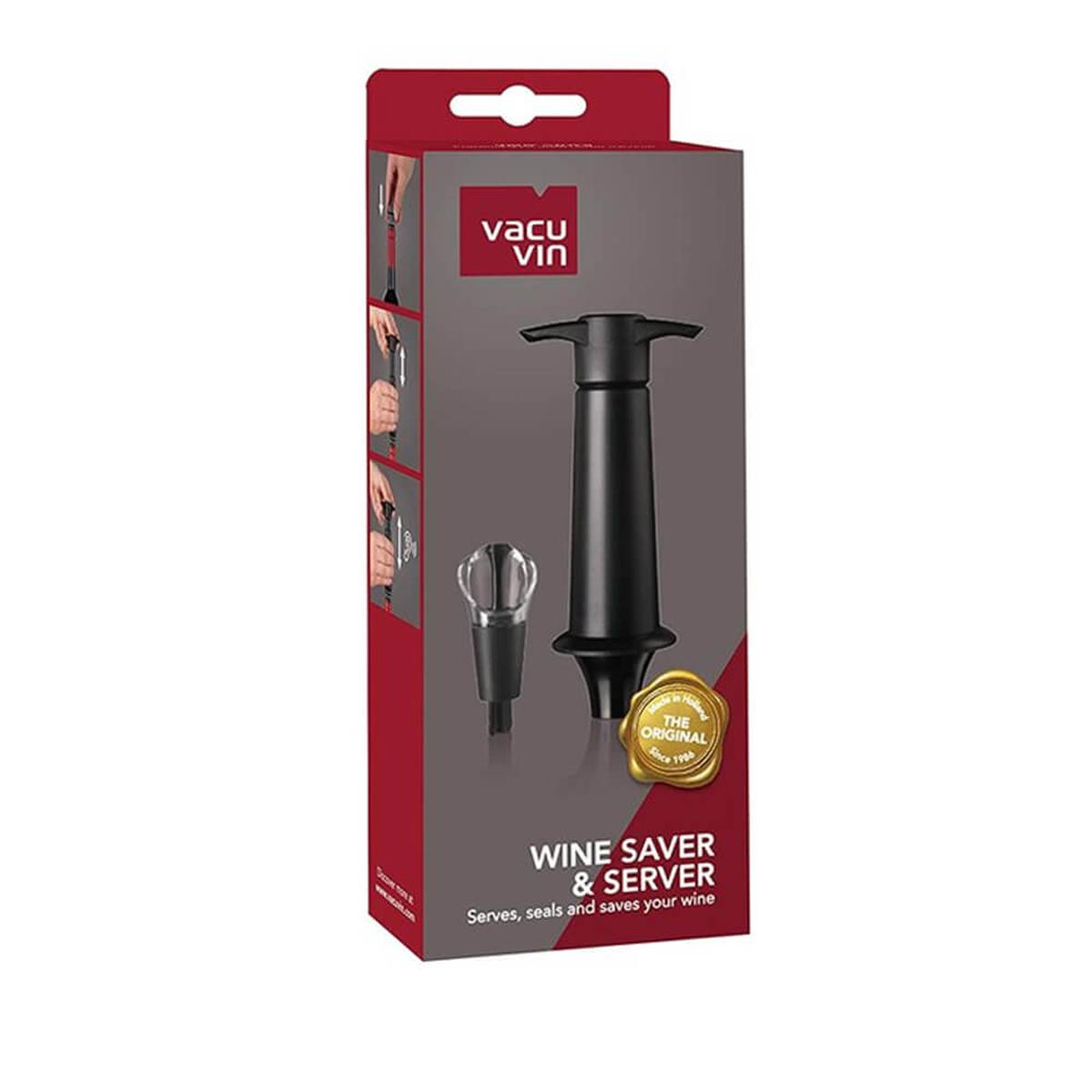 VV-6824606.jpg BOMBA AL VACIO VACU VIN 1 TAPON Y VERTIDOR PARA CONSEVAR VINO COLOR NEGRO