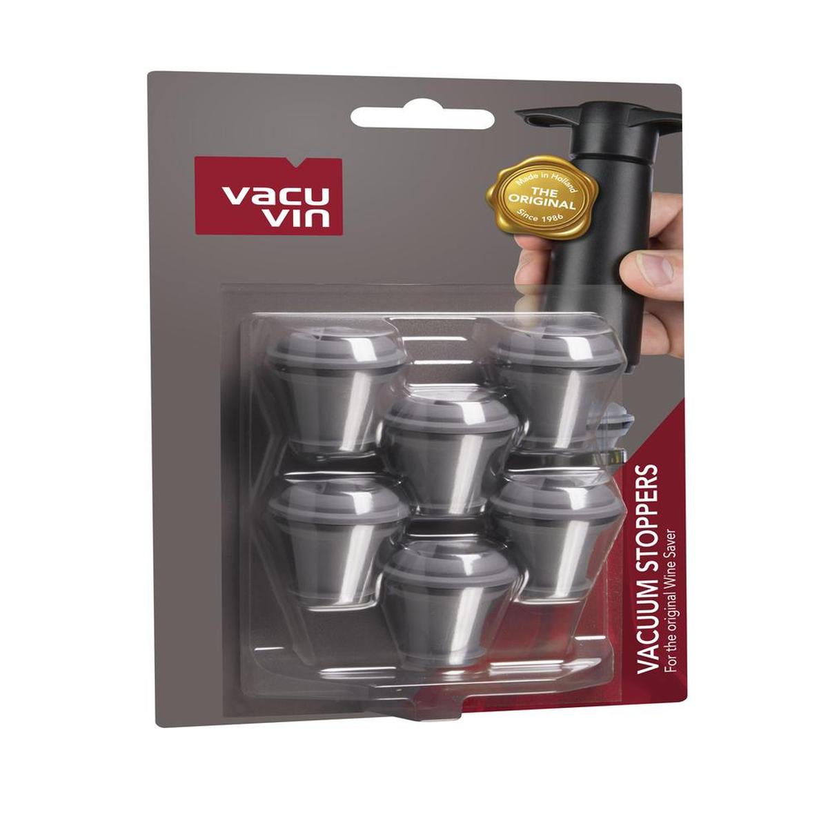 VV-886360.jpg TAPON AL VACIO PARA VINO VACU VIN 6PCS COLOR GRIS