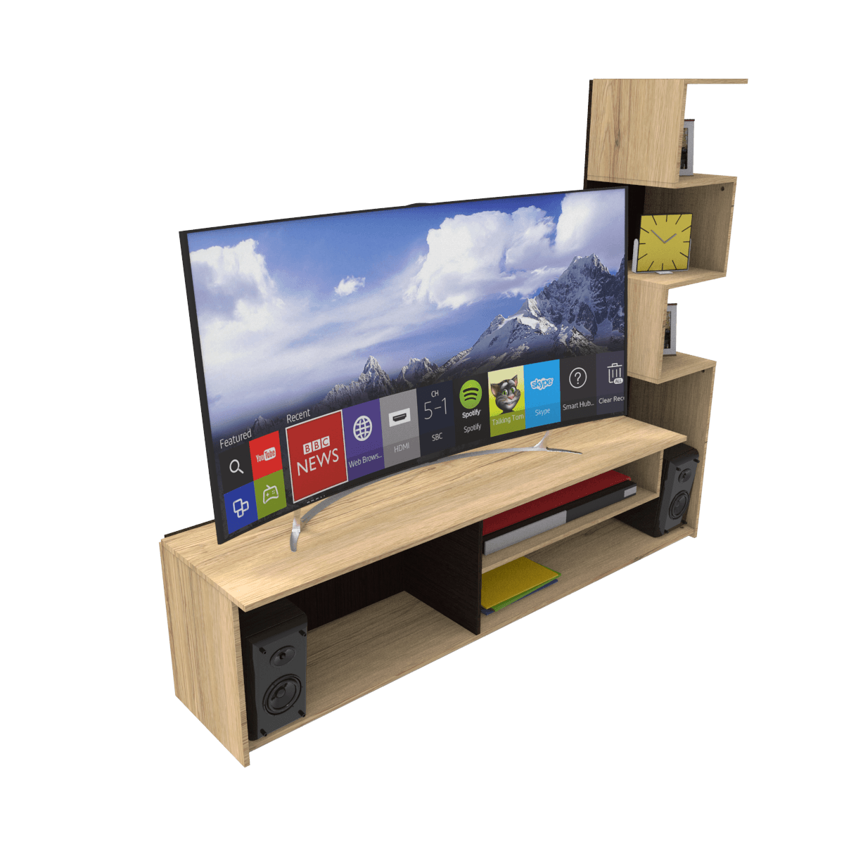 X00E187RW_2.png CENTRO DE ENTRETENIMIENTO VAYU WENGUE/AMARANTO MUEBLEFACIL