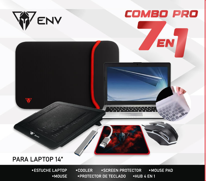 Combo Pro ENV 7 en 1 Generico | Accesorios para Laptop 14 Combo Pro ENV 7 en 1 – Accesorios para Laptop 14”
