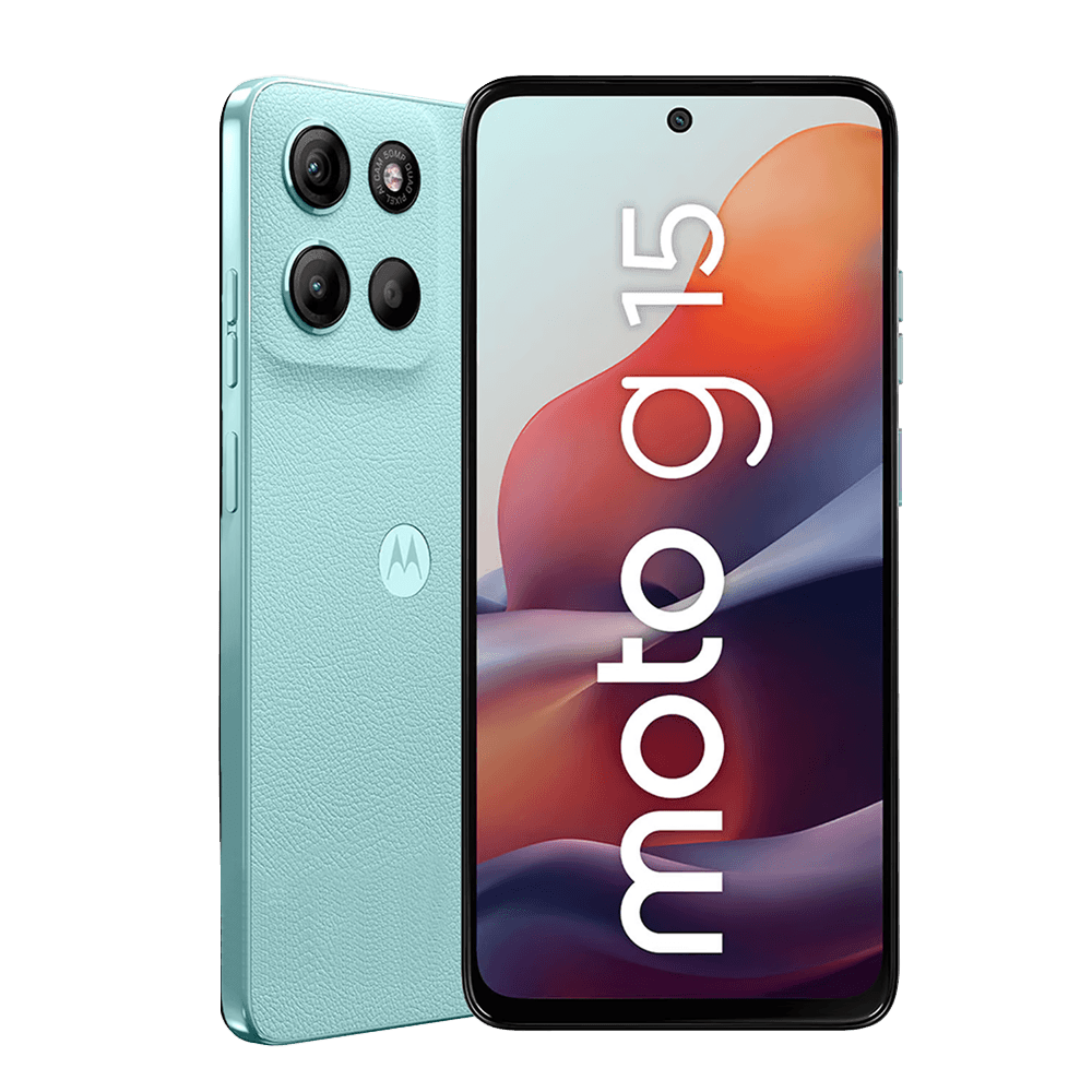 Celular Motorola G15 | 512 GB, 4 GB RAM, color celeste, Dual SIM CELESTE