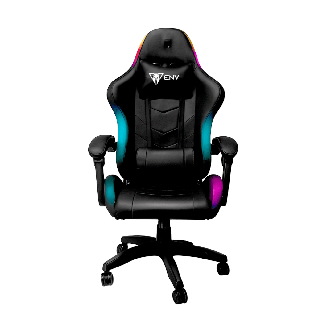 Silla de oficina Sparta Lux LED | Negro, cuero sintético, ergonómica, giratoria, respaldo 135 grados NEGRO