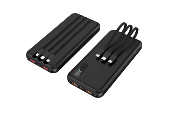 Power Bank ENV PW LINK 8 de 10.000 mAh con 3 Cables Integrados y Carga Rápida 20W