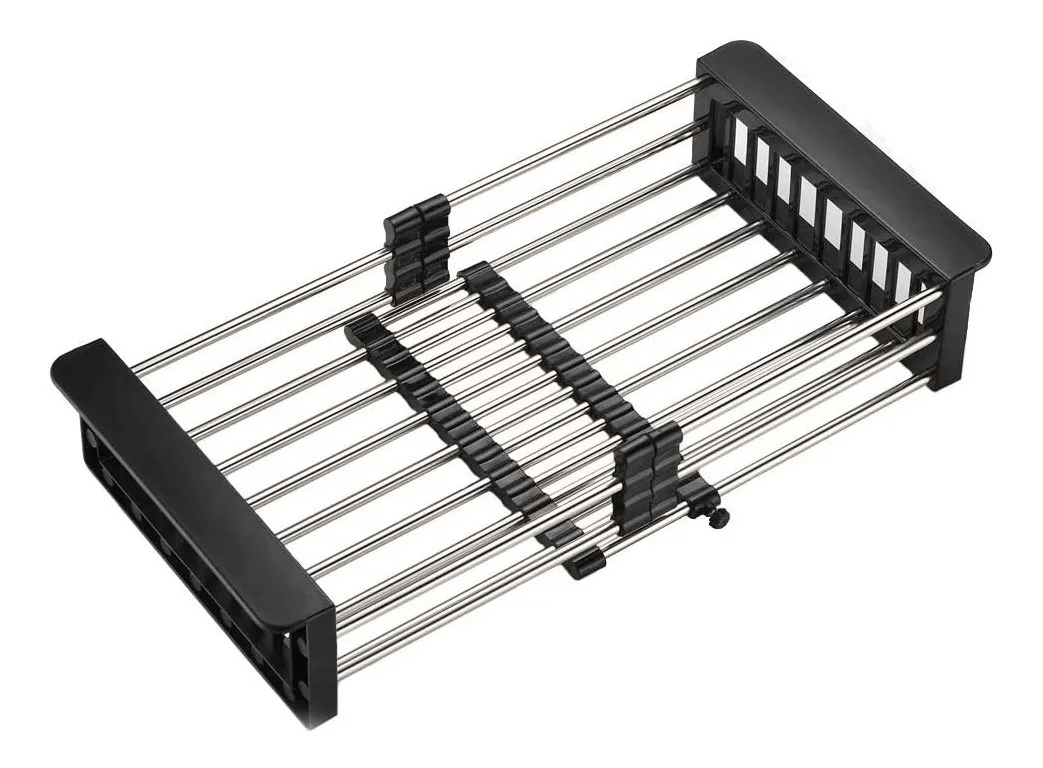 Escurridor de platos Generico | Acero inoxidable 12 platos extensible Escurridor plegable para fregadero