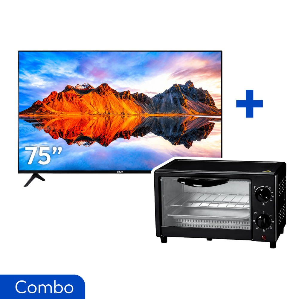 Combo TV ENV 75" QLED Mini LED + Horno Electrico Easy Bake
