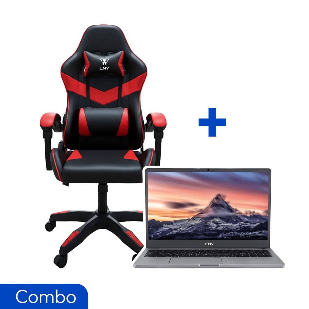 Combo Laptop ENV Ryzen 5 + Silla Gamer Olympus Rojo